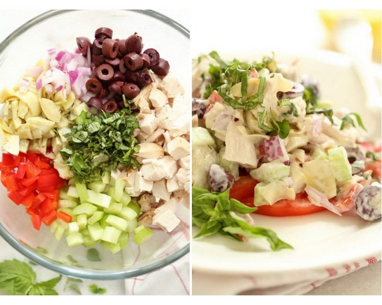 Салаты с куриной грудкой